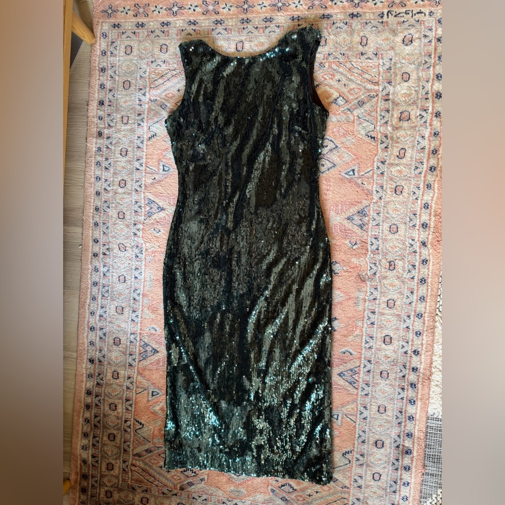 Dress the Population Dark Green Sequin Bodycon Dress - Women's Evening Dress - Picture 2 of 4